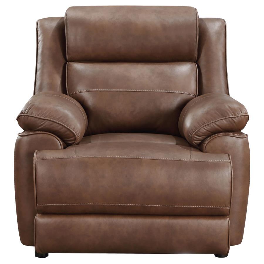 Ellington - Upholstered Padded Arm Accent Chair - Dark Brown