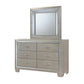 Platinum - Youth Dresser & Mirror With Led Light Set - Сhampagne