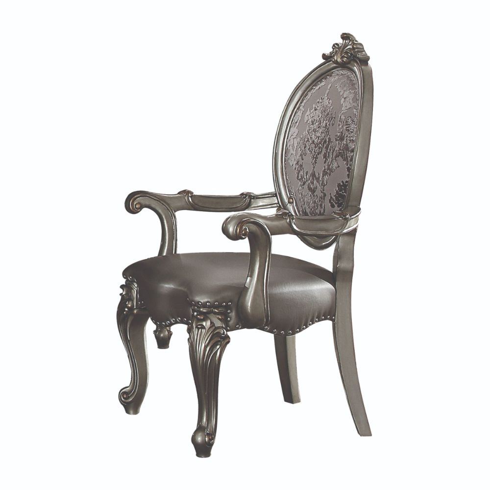 Versailles - Chair (Set of 2) - Silver PU & Antique Platinum