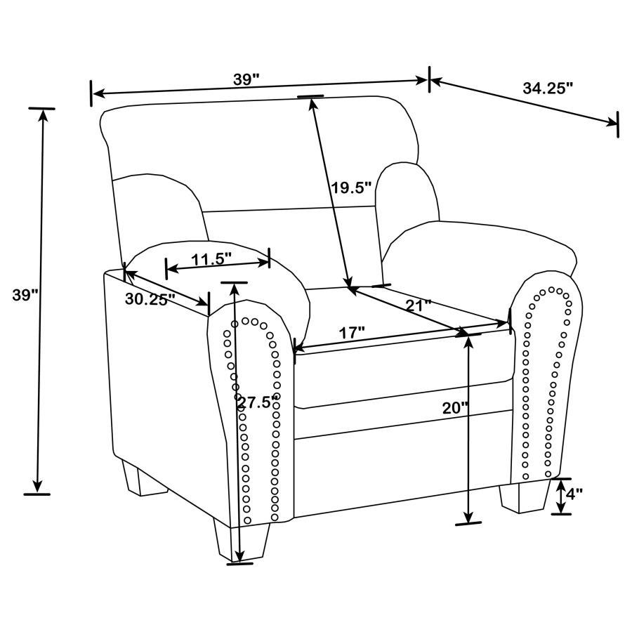 Clemintine - Upholstered Chair with Nailhead Trim