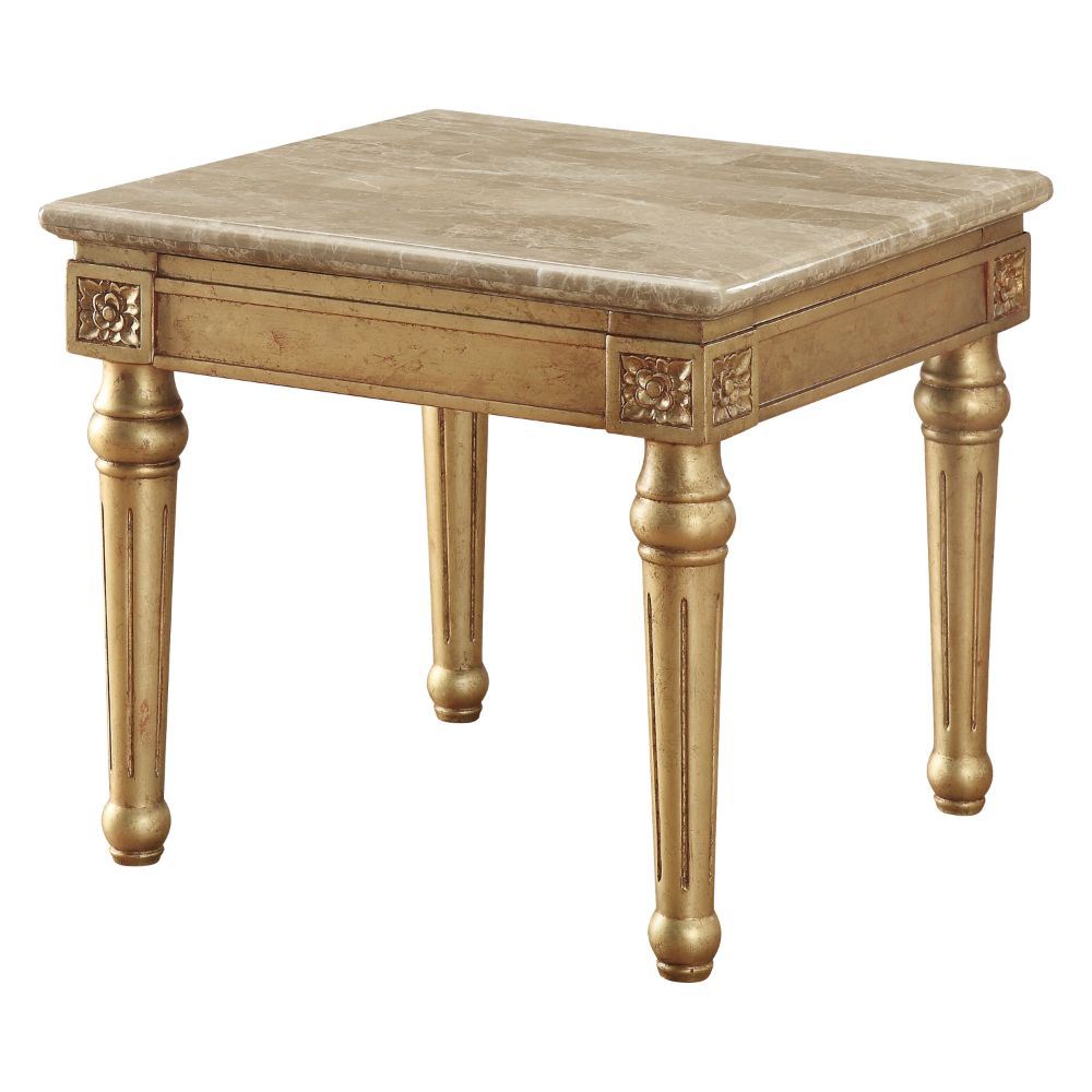 Daesha - End Table - Marble & Antique Gold