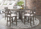 Athens - Round Drop Leaf Counter Dining Table - Gray