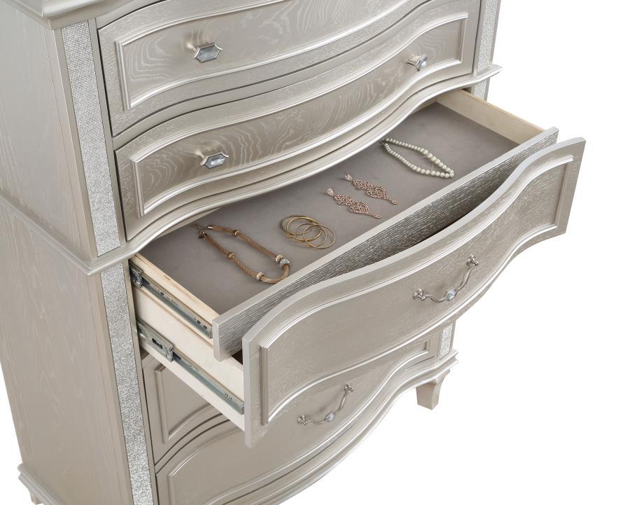 Evangeline - 6-Drawer Bedroom Chest - Silver Oak