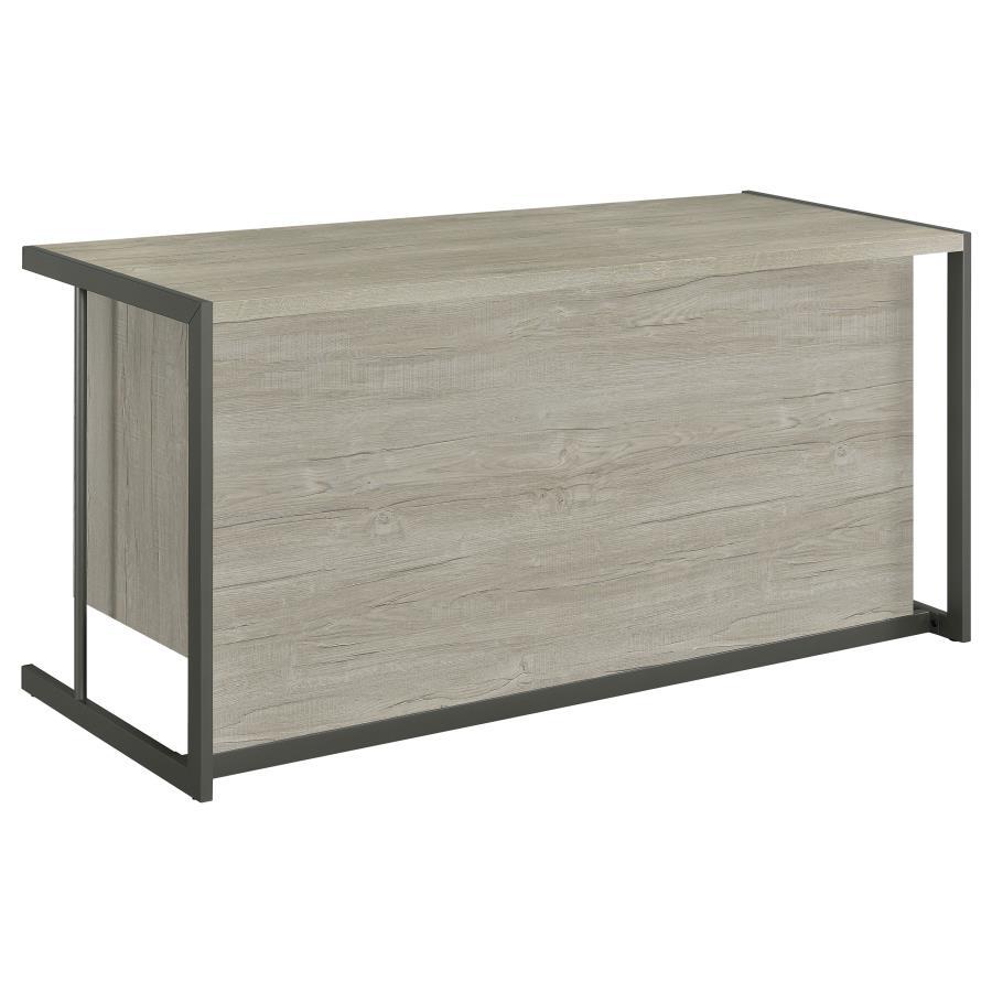 Loomis - 4-Drawer Computer Desk - Whitewashed Gray