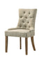 Yotam - Side Chair (Set of 2) - Beige Fabric & Salvaged Oak Finish