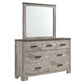 Millers Cove - 6-Drawer Dresser With Mirror - Distressed Gray
