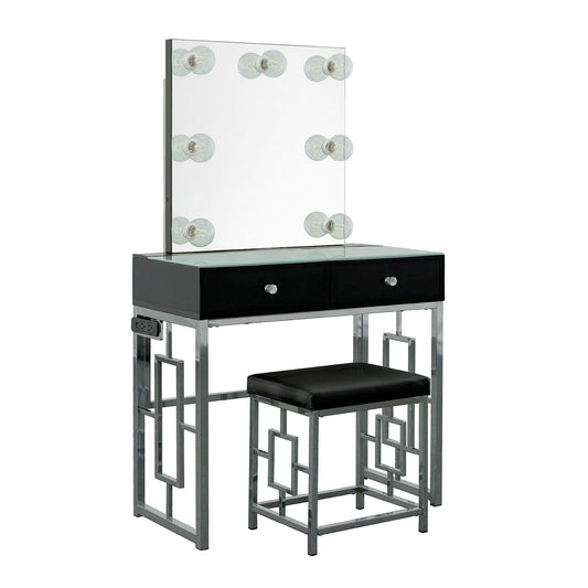 Margo - Vanity Table With Power / Mirror / Stool & Light