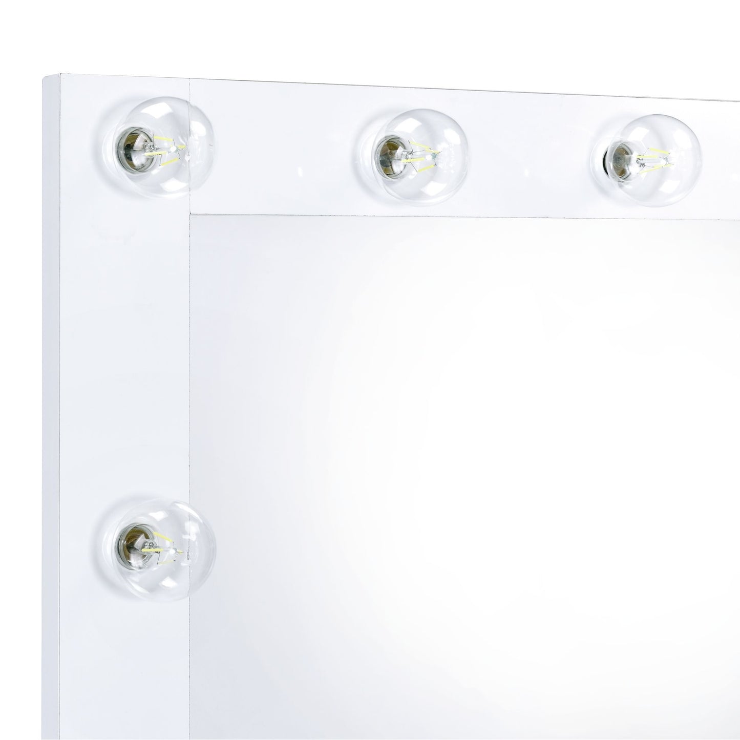 Lindy - Floor Mirror with Lights - White