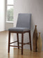 Marten - Counter Height Chair (Set of 2) - Brown Cherry / Gray