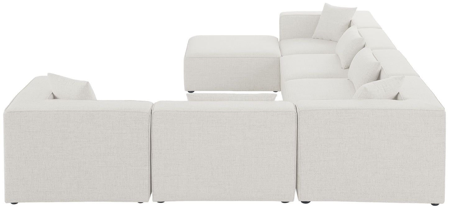 Cube - Modular Sectional 7 Piece - Cream - Fabric