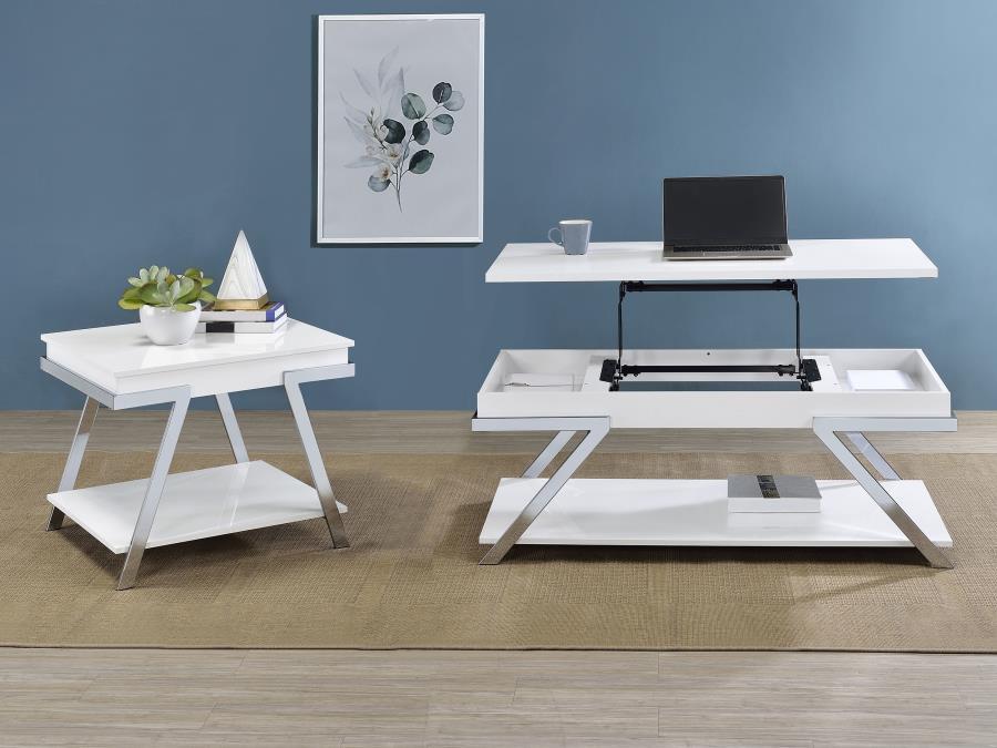 Marcia - End Table - White High Gloss