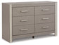 Surancha - Gray - Six Drawer Dresser