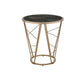 Cicatrix - End Table - Faux Black Marble Glass & Champagne Finish