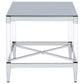 Lindley - Square End Table With Acrylic Legs And Tempered Mirror Top - Chrome