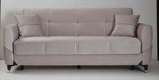 Ottomanson Samba - Upholstered Convertible Sofabed with Storage - Silver