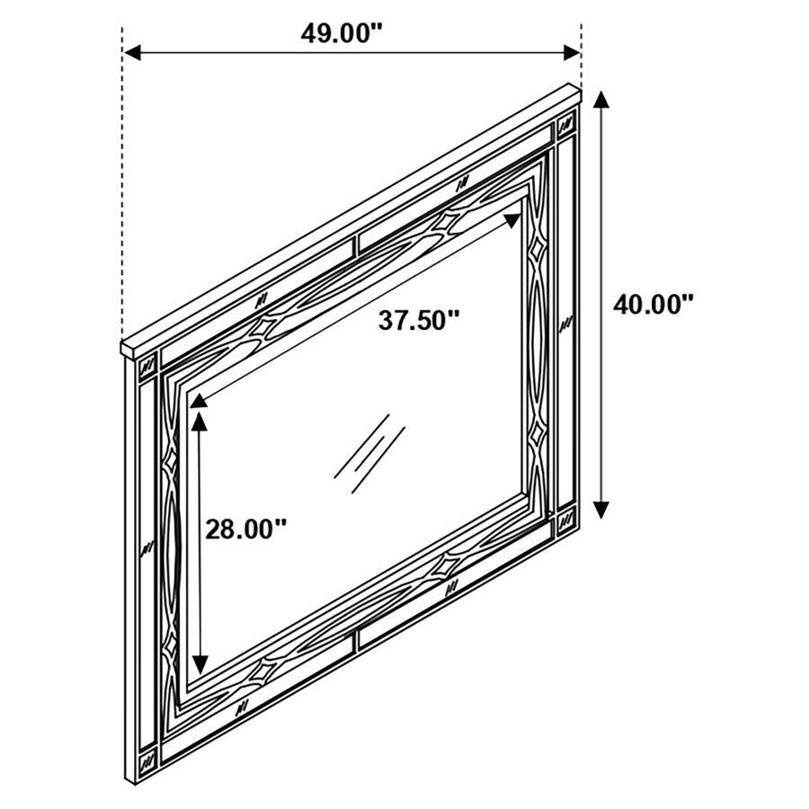 Gunnison - Dresser Mirror With LED Lighting - Silver Metallic