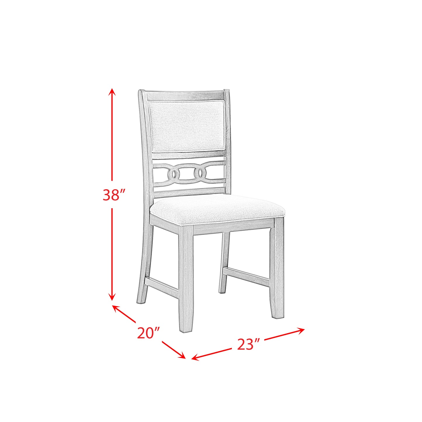 Amherst - Dining Side Chair With Fabric Cushion Side Stretcher (Set of 2) - Grey Finish