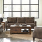 Leaton - Upholstered Recessed Arms Sofa - Brown Sugar