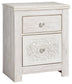Paxberry - Whitewash - Two Drawer Night Stand