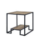 Idella - End Table - Rustic Oak & Black Finish