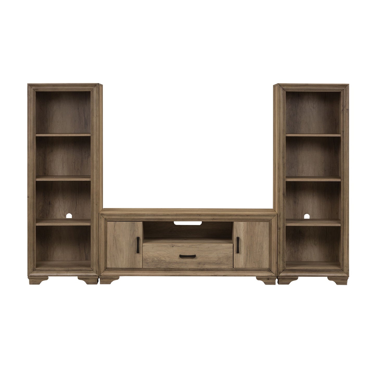 Sun Valley - Entertainment Center With Piers - Light Brown