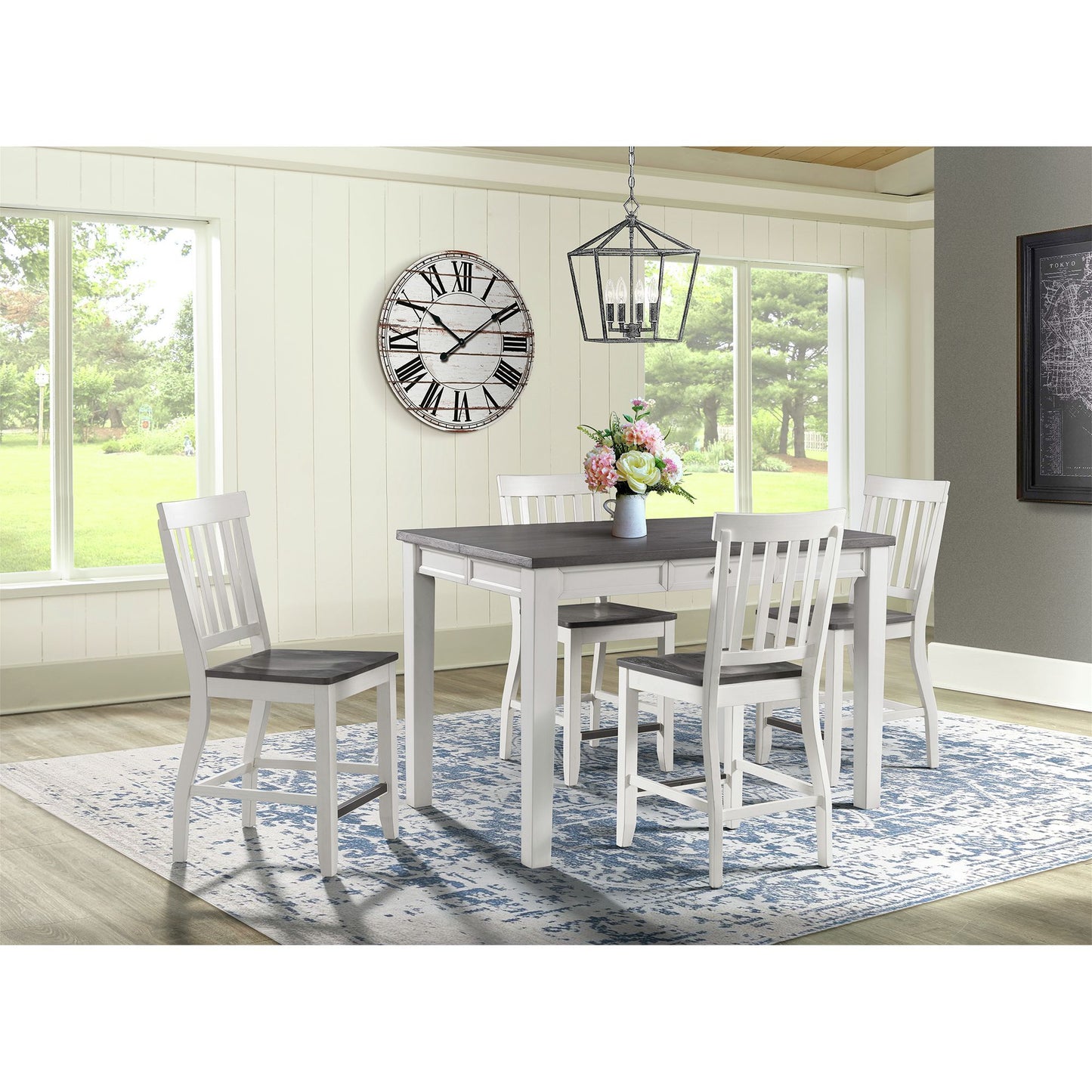 Kayla - Two Tone Counter Height Dining Table With Storage