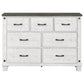 Lilith - 7-Drawer Dresser Distressed - Distressed Gray And White