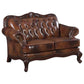 Victoria - Tufted Back Loveseat - Tri-Tone And Brown