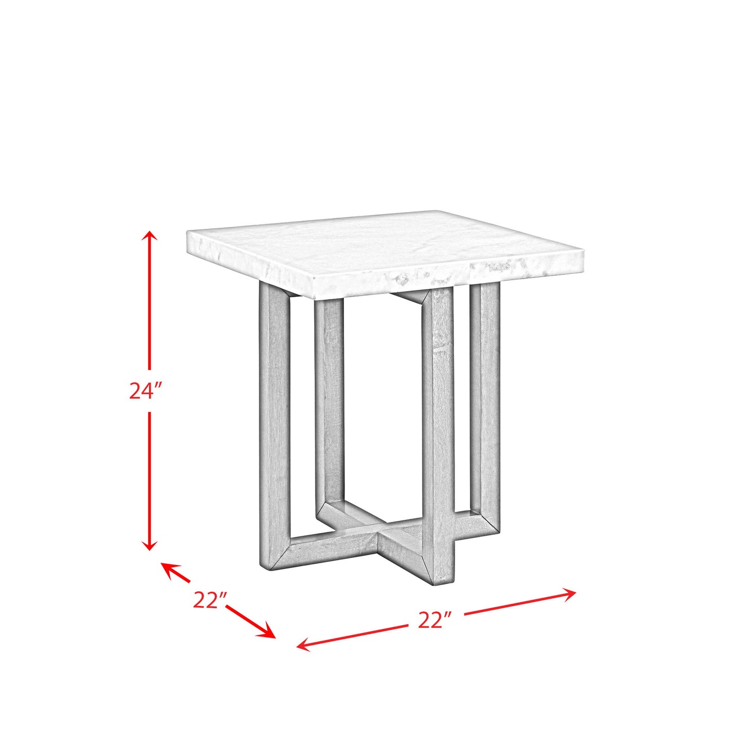 Morris - 2 Piece Occasional Marble Table Set - White