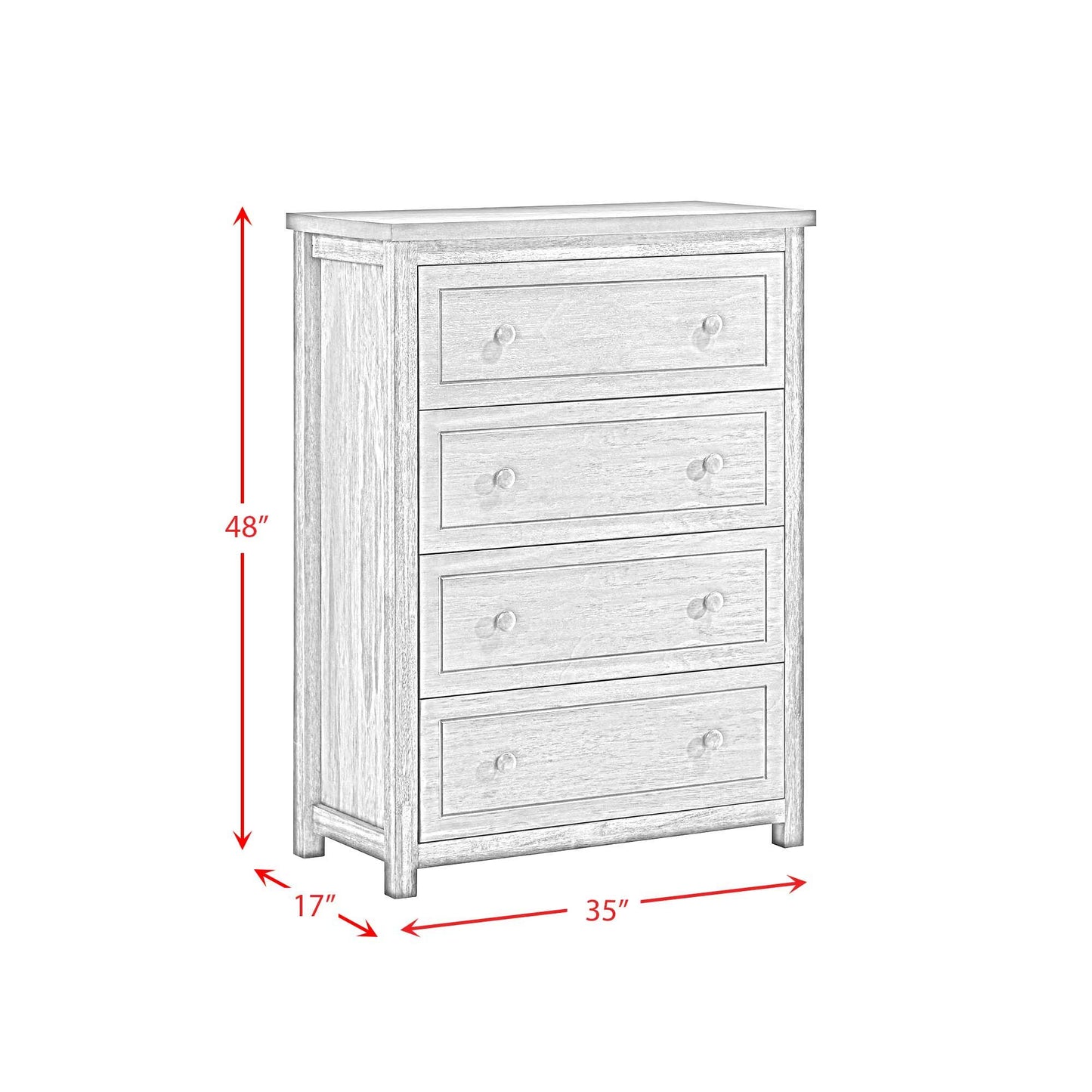 Trey - 4-Drawer Chest - Gray Wire Brushed