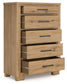 Galliden - Light Brown - Five Drawer Chest