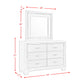 Platinum - Youth Dresser & Mirror With Led Light Set - Сhampagne