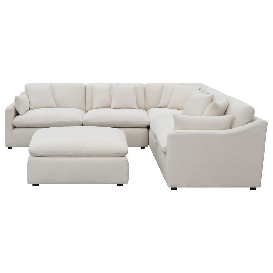 Hobson - 6 Piece Upholstered Modular Sectional Sofa - Ivory