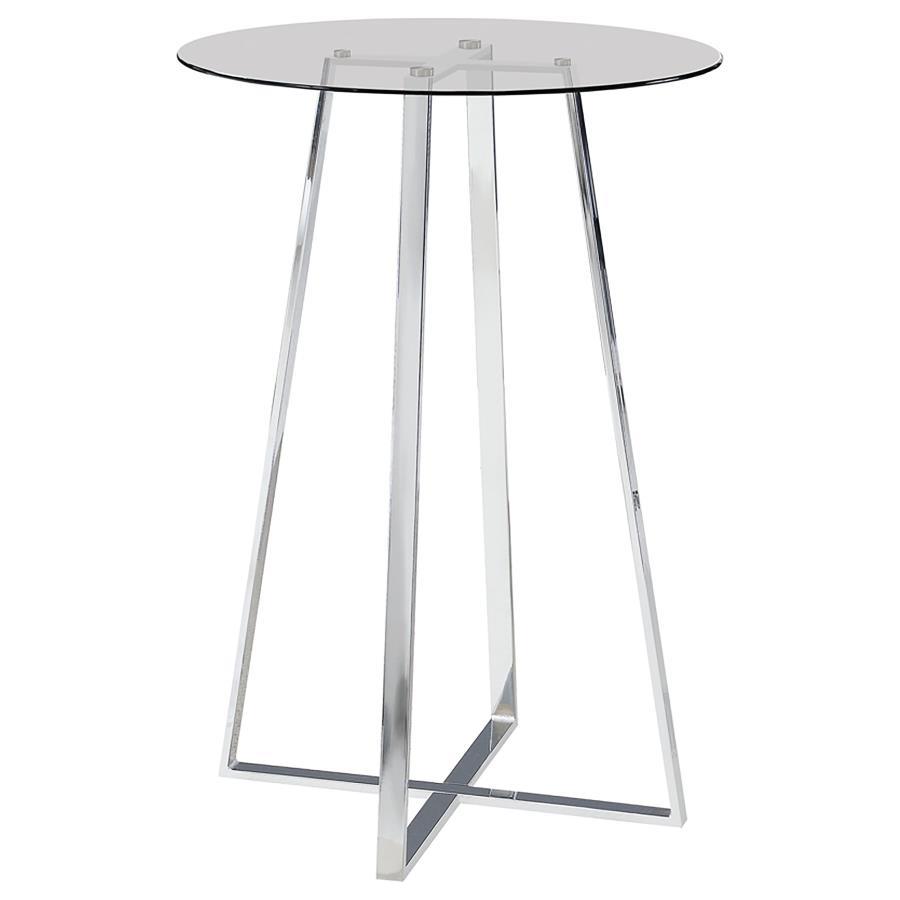 Zanella - Glass Top Bar Table - Chrome