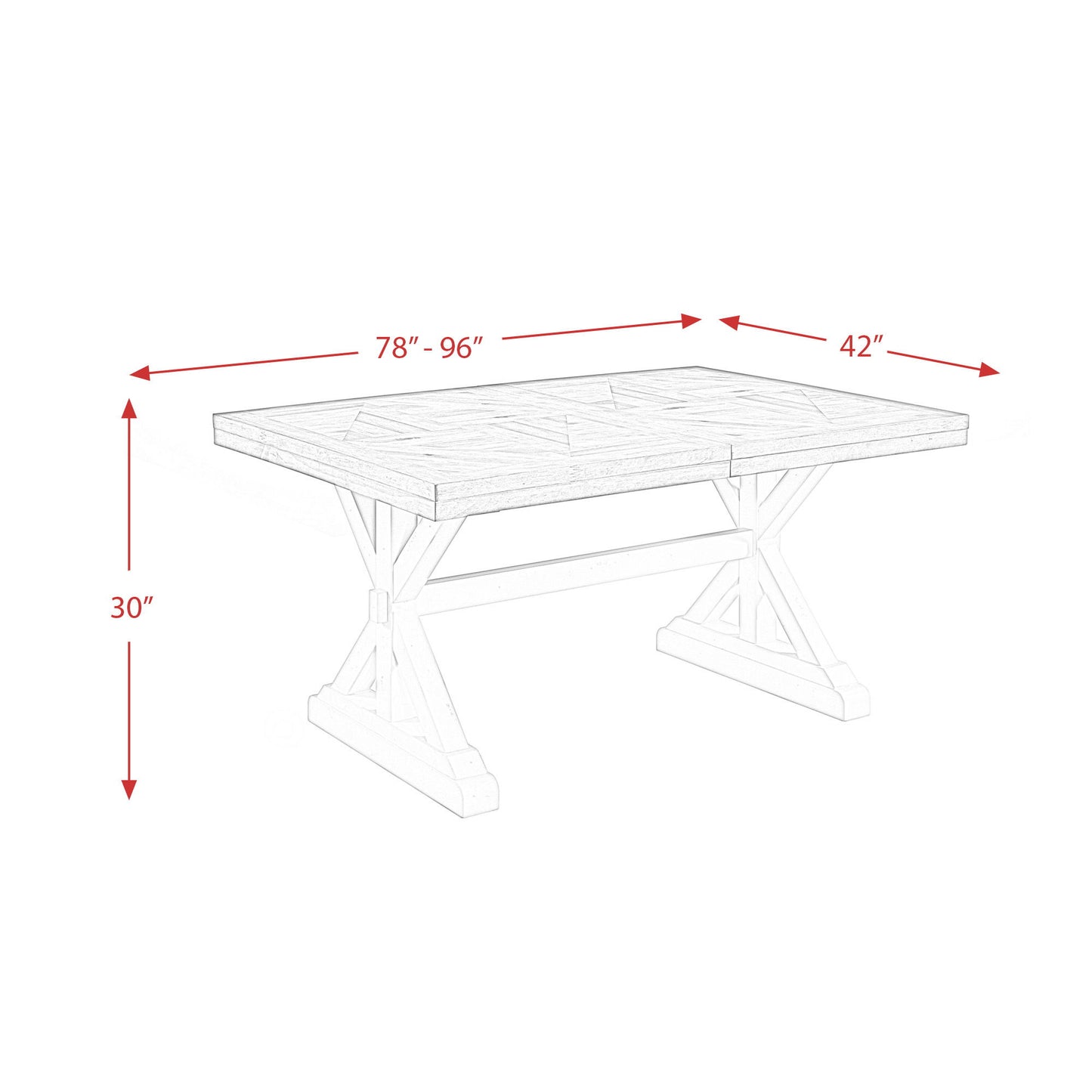 Park Creek - Rectangle Standard Height Dining Table - Cottage White Finish