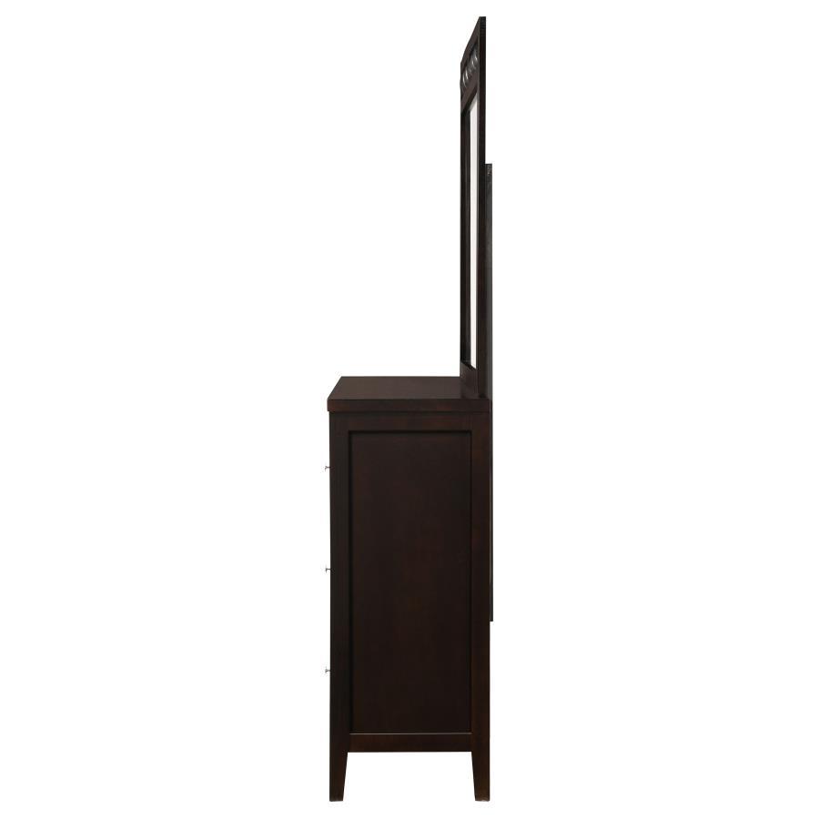Carlton - 6-Drawer Rectangular Dresser With Mirror - Cappuccino