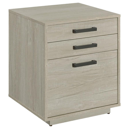 Loomis - 3-Drawer Square File Cabinet - Whitewashed Grey