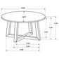 Skylark - Round Coffee Table With Marble-like Top - Letizia And Light Oak