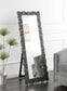 Mckay - Textural Frame Cheval Floor Mirror - Silver And Smoky Gray