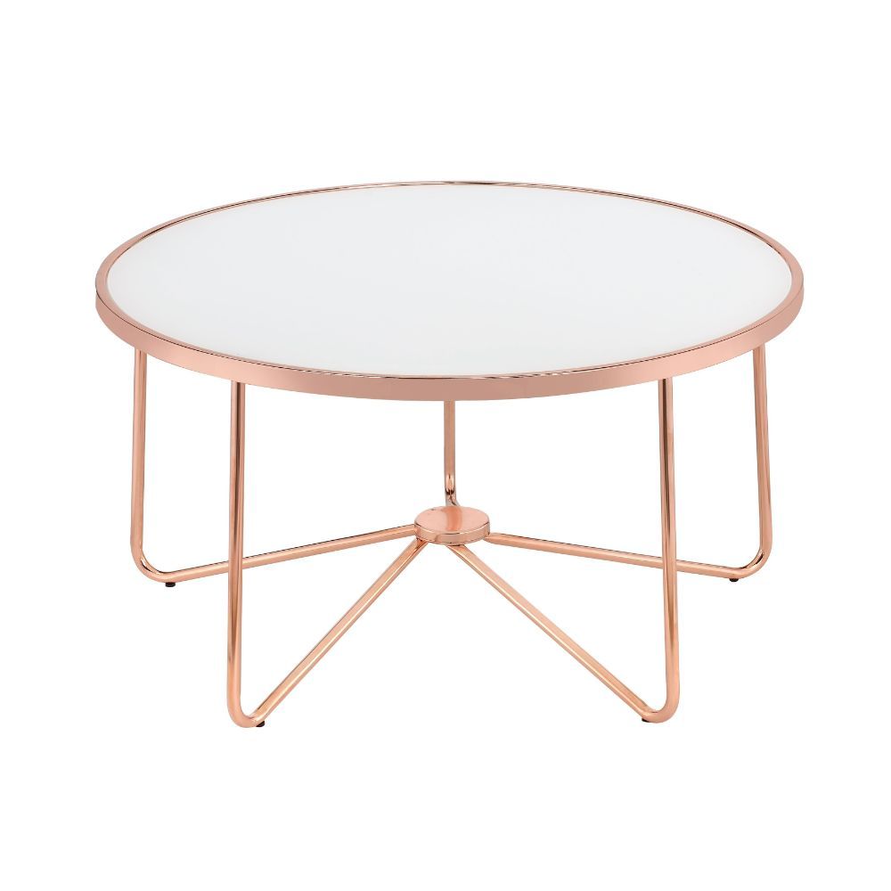 Alivia - Coffee Table - Rose Gold & Frosted Glass