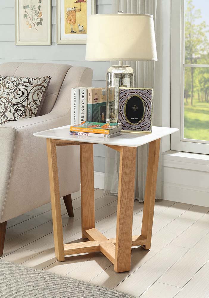 Tartan - Accent Table - Marble Top & Natural