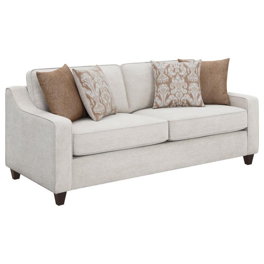 Christine - Upholstered Cushion Back Sofa - Beige