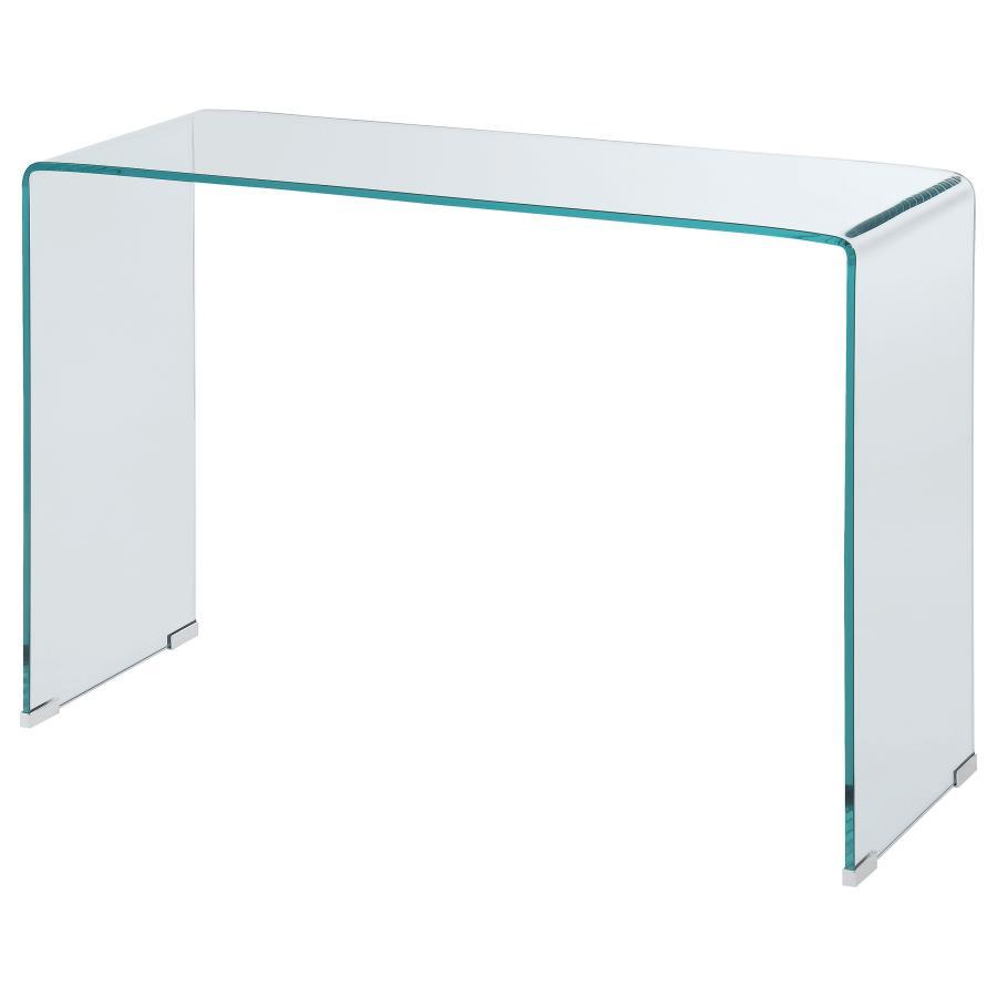 Ripley - Tempered Bent Glass Entryway Console Table - Clear