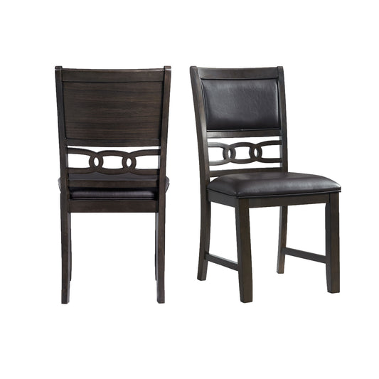 Amherst - Standard Height Faux Leather Side Chair (Set of 2) - Walnut