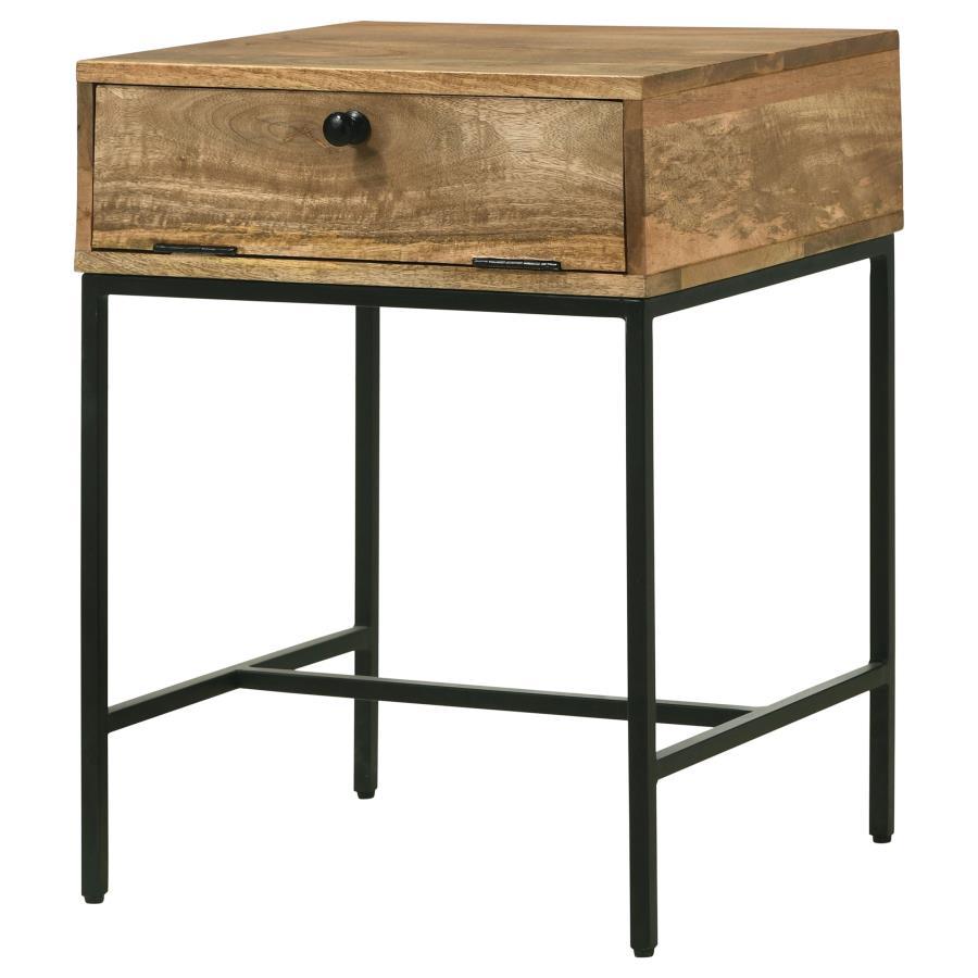 Stephie - 1-Drawer Rectangular End Table - Honey Brown