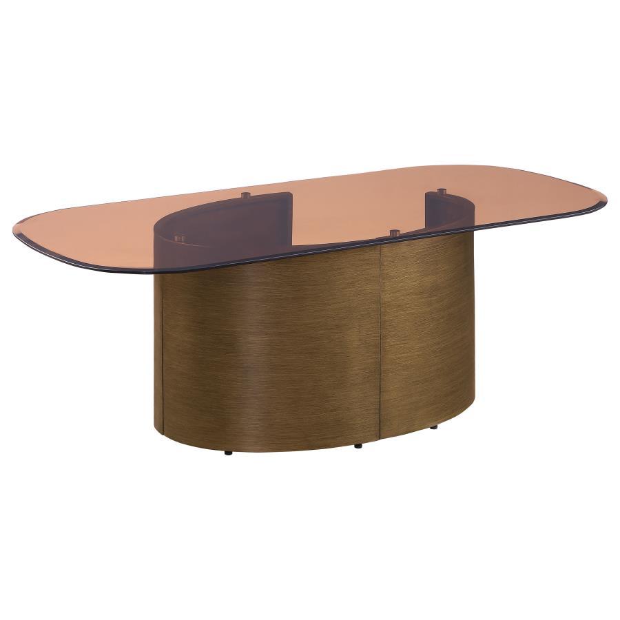 Morena - Rectangular Coffee Table With Tawny Tempered Glass Top Brushed - Bronze