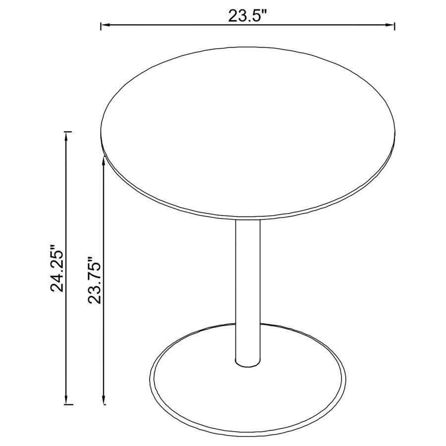 Ganso - Round Metal End Table With Tempered Glass Top - Black