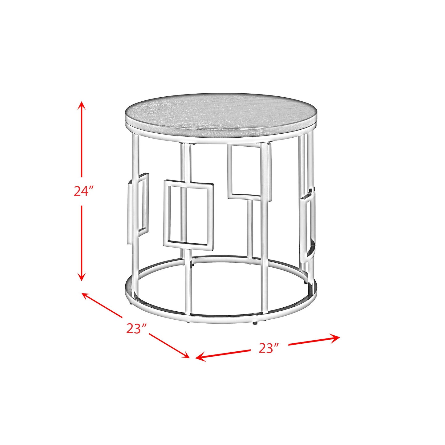 Ester - Round End Table - Chrome