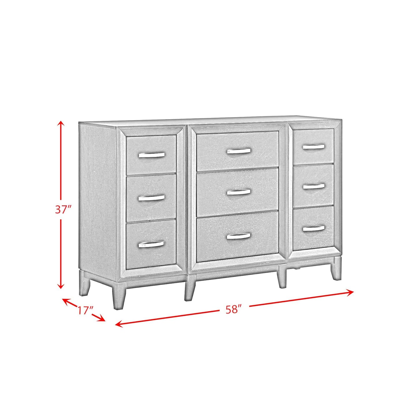 Beaumont - 9-Drawer Dresser - Merlot