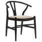 Cortona - Danish Y-Shaped Back Wishbone Dining Side Chair (Set of 2) - Black And Beige